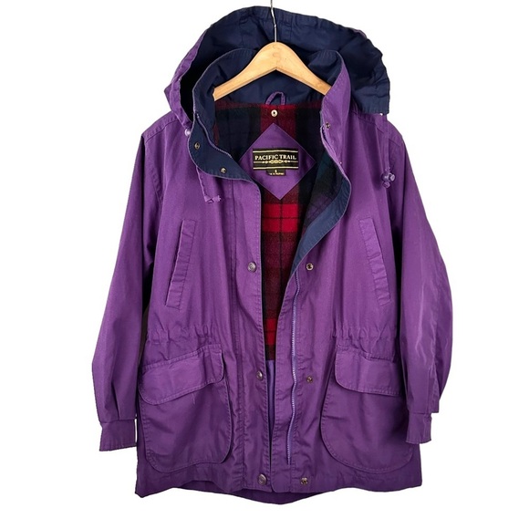 PACIFIC TRAIL Vintage Flannel Lined Retro Anorak Jacket - Picture 2 of 10